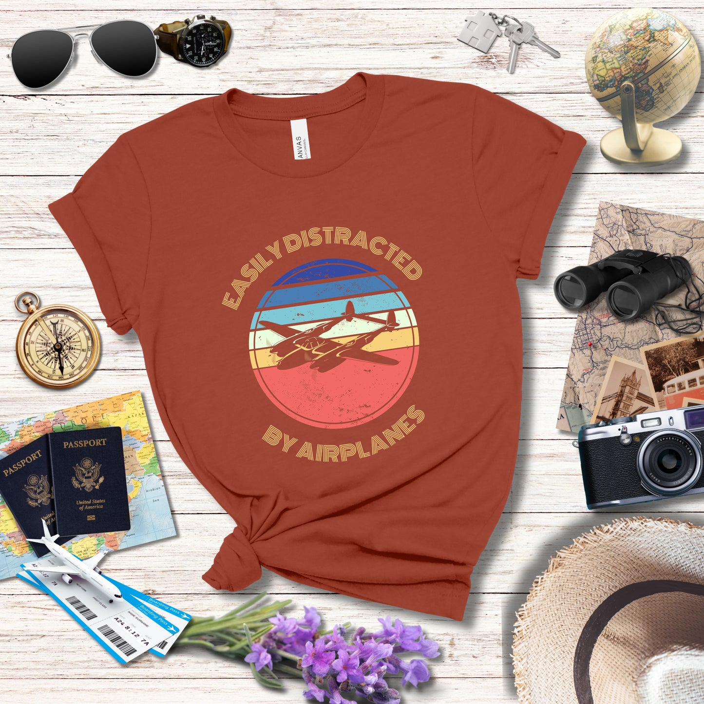 EASILY DISTRACTED BY AIRPLANES 5 - T-Shirt