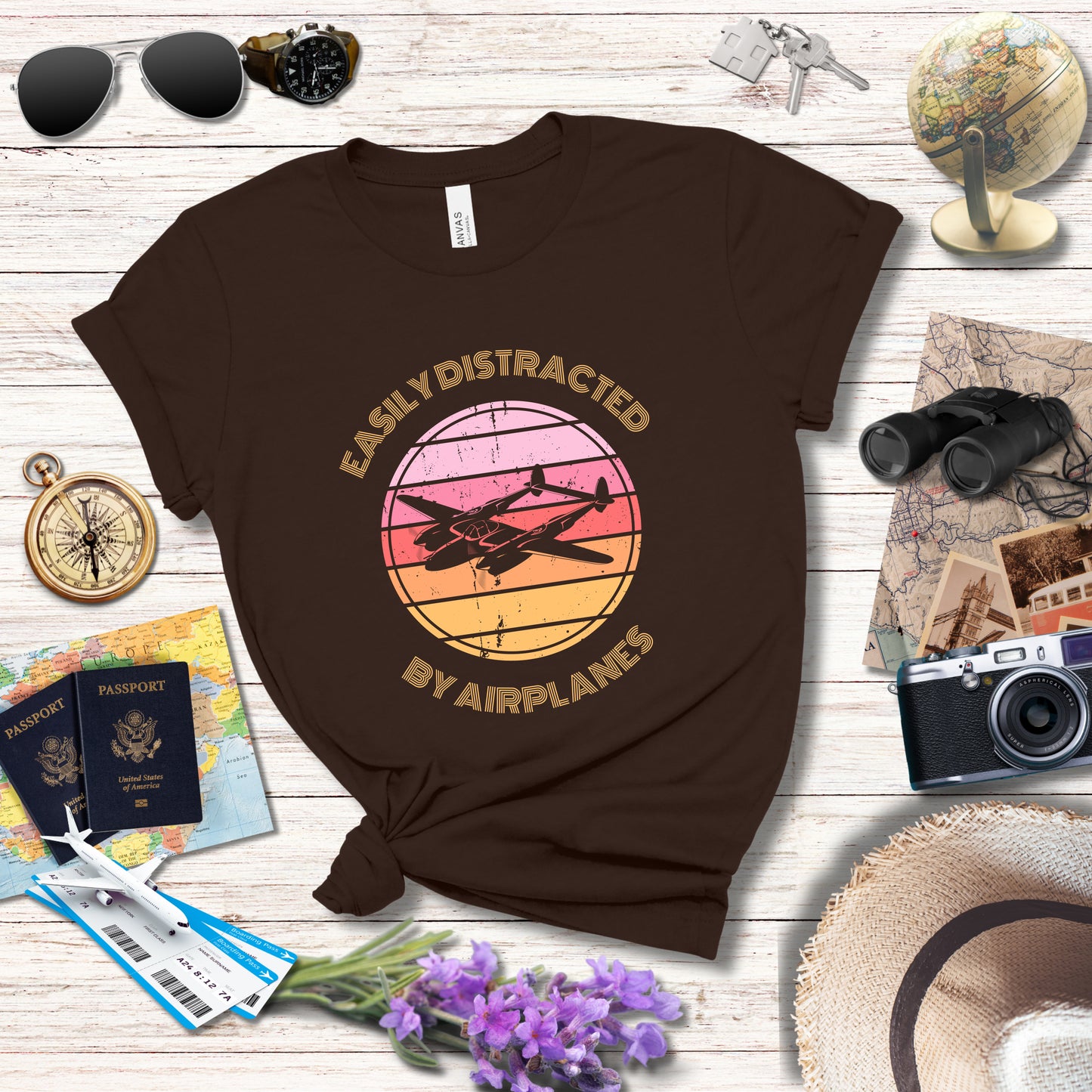 EASILY DISTRACTED BY AIRPLANES 4 - T-Shirt