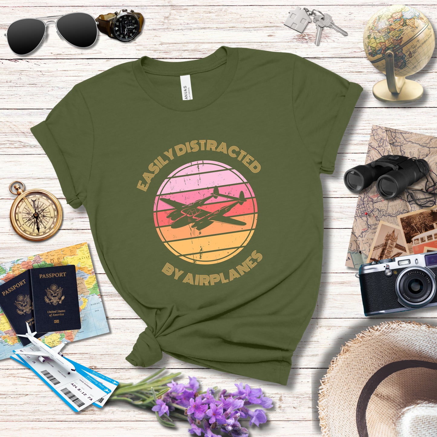 EASILY DISTRACTED BY AIRPLANES 4 - T-Shirt