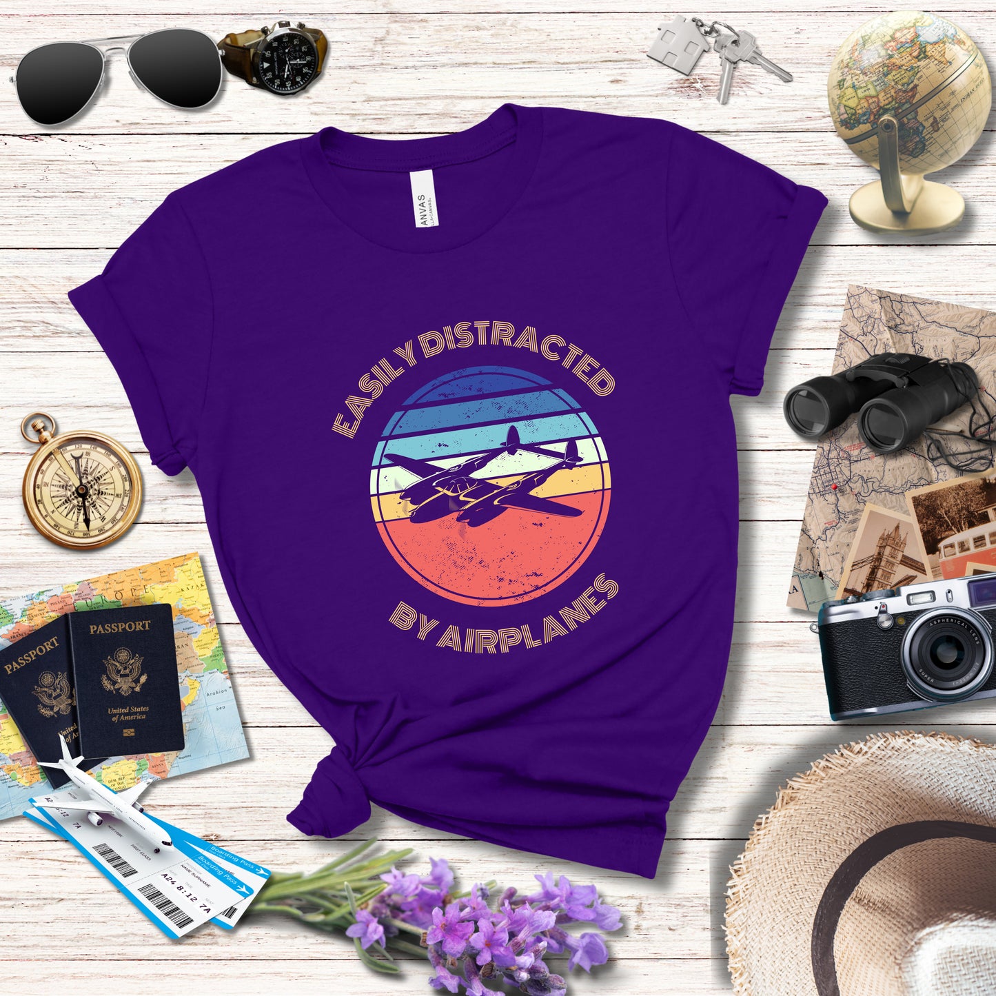 EASILY DISTRACTED BY AIRPLANES 5 - T-Shirt