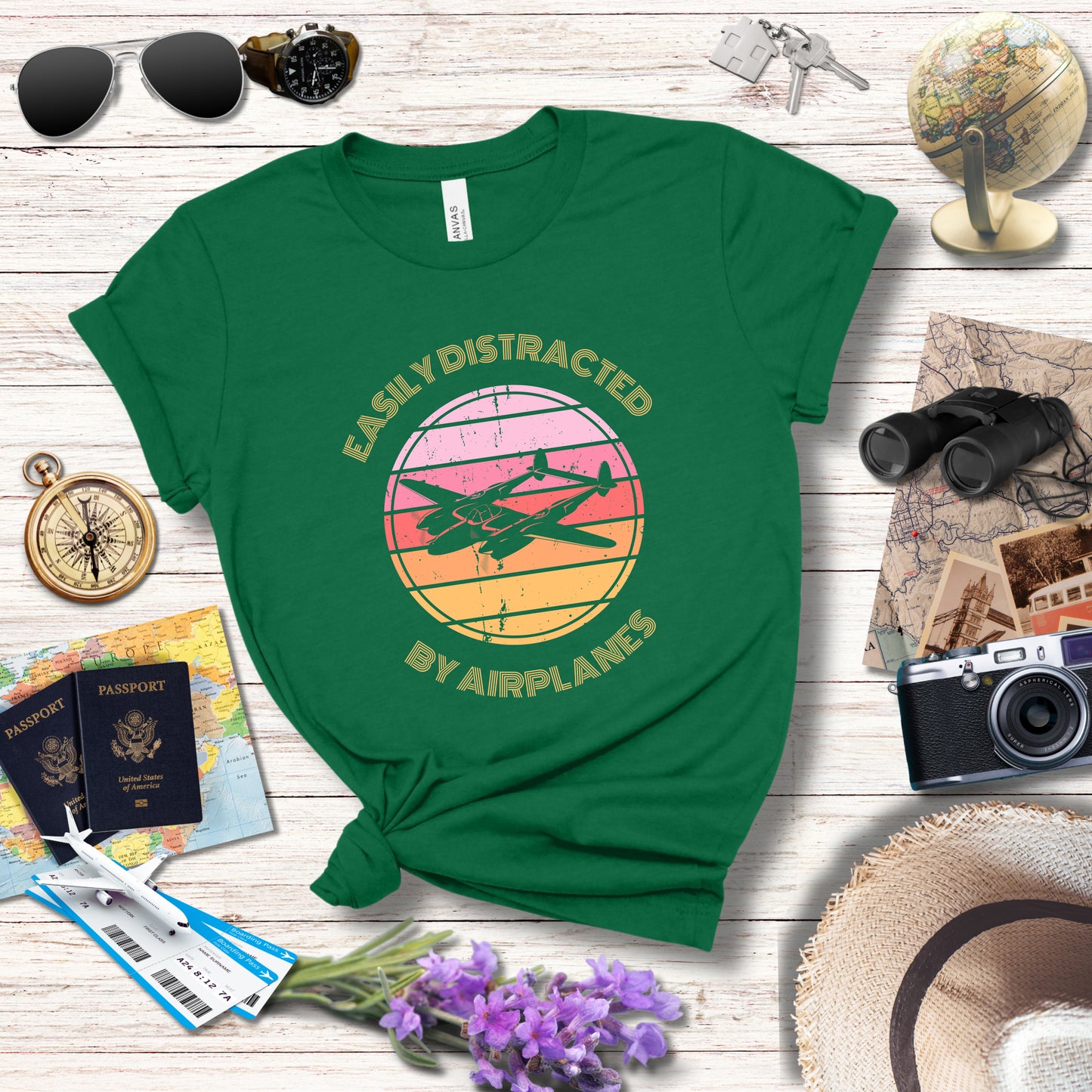 EASILY DISTRACTED BY AIRPLANES 4 - T-Shirt