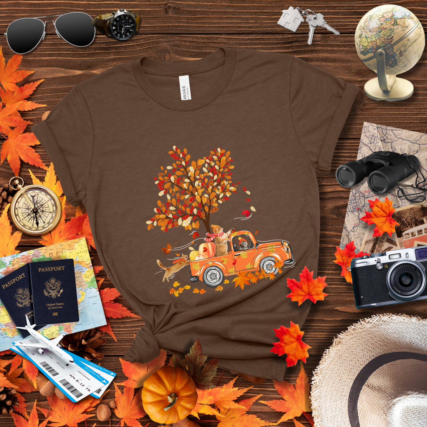 FALL CATS ON PUMPKIN TRUCK T-Shirt