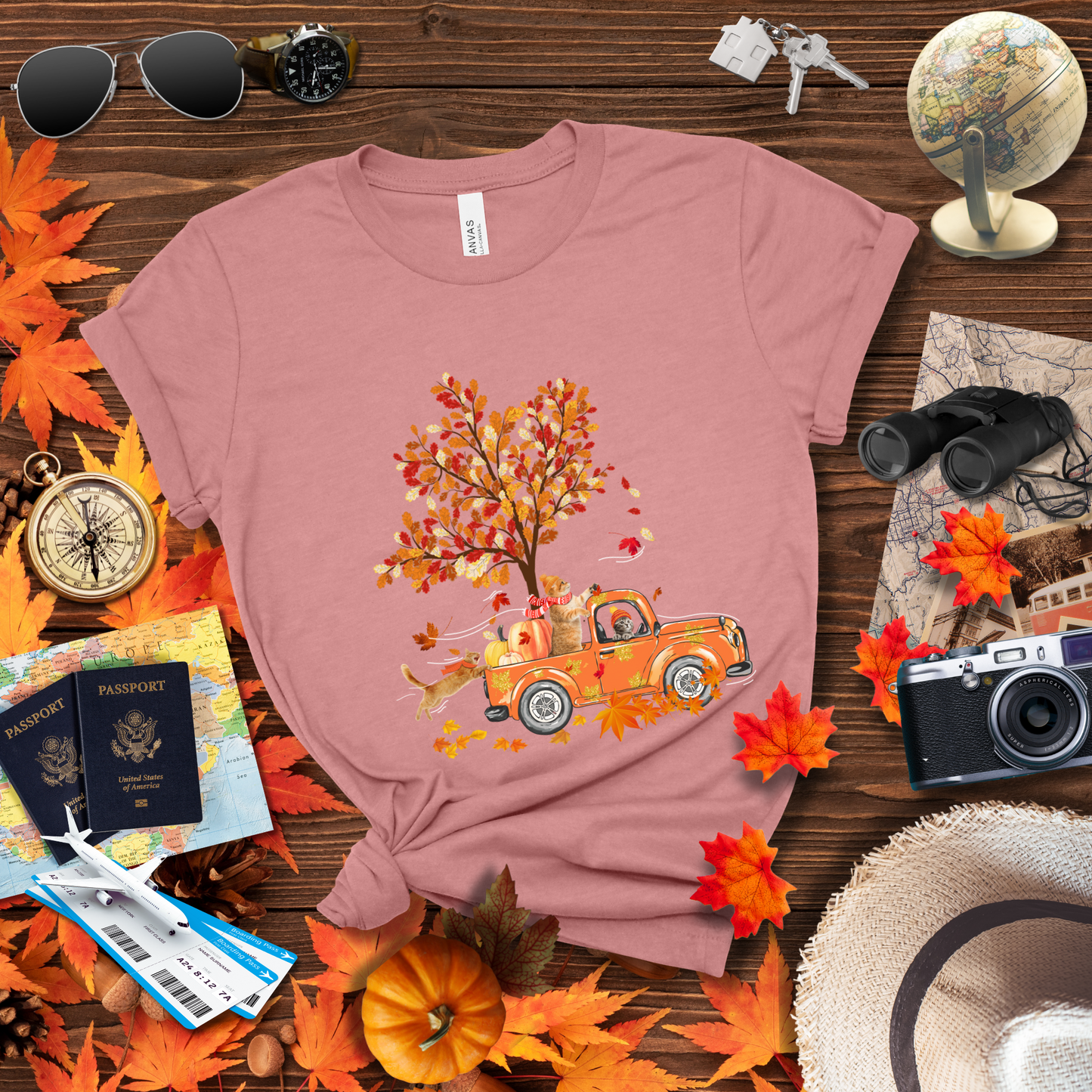 FALL CATS ON PUMPKIN TRUCK T-Shirt