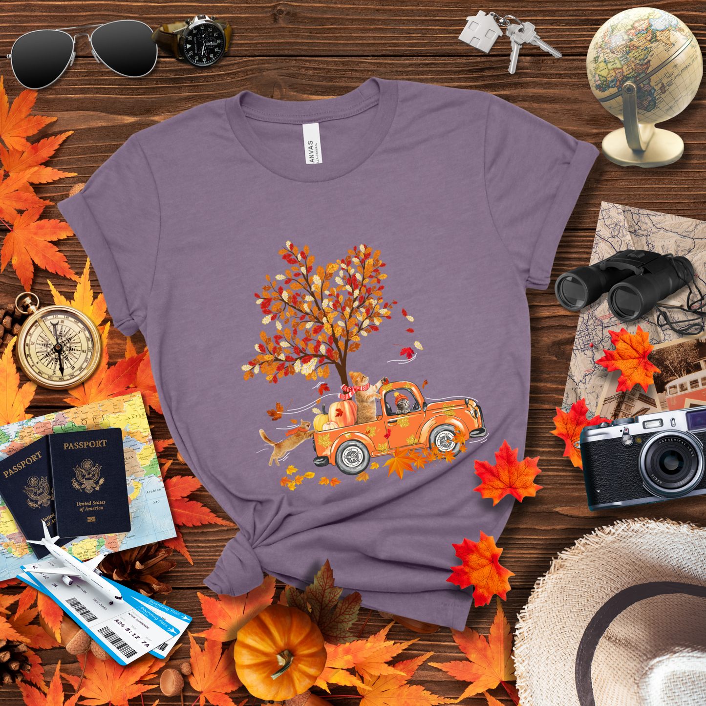 FALL CATS ON PUMPKIN TRUCK T-Shirt