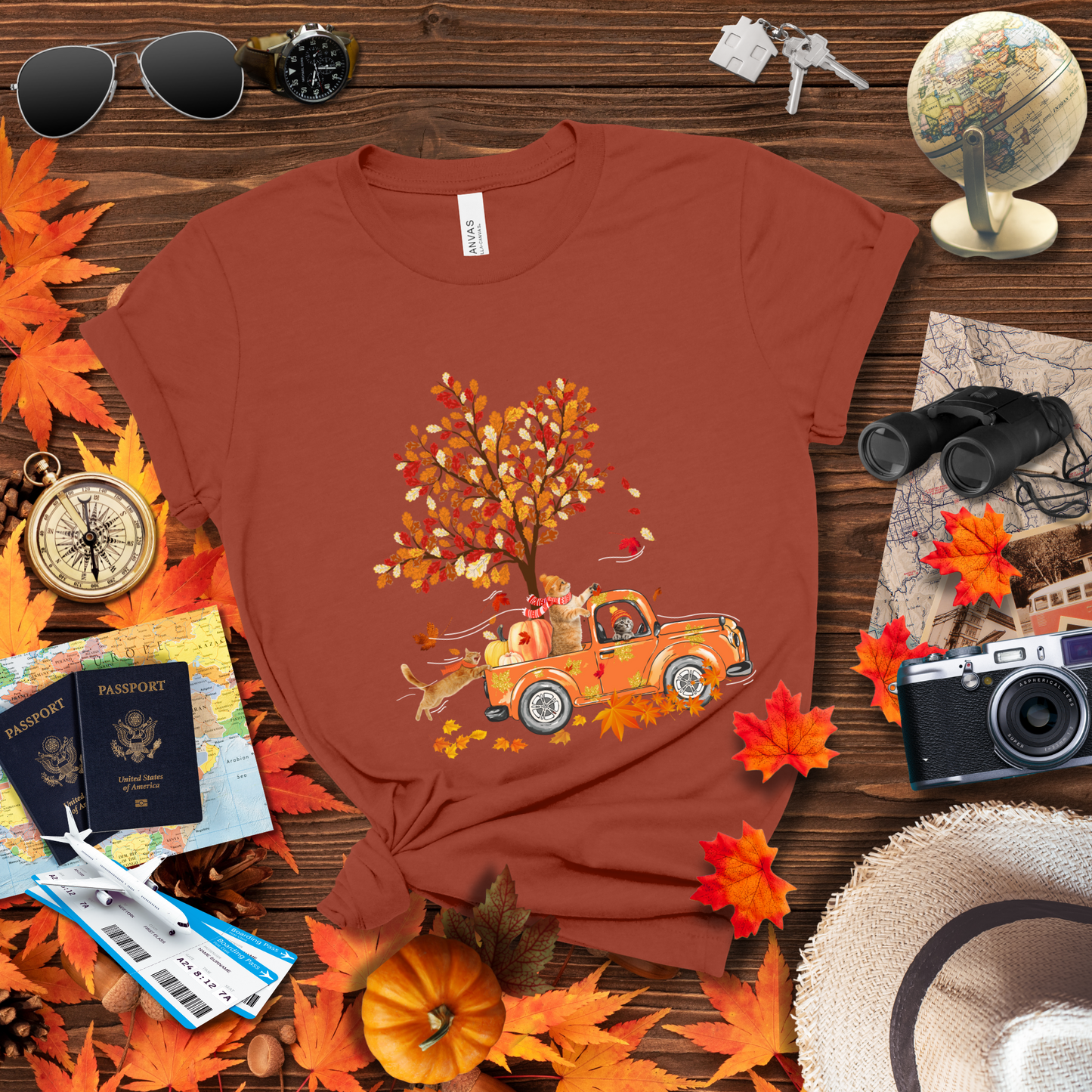 FALL CATS ON PUMPKIN TRUCK T-Shirt